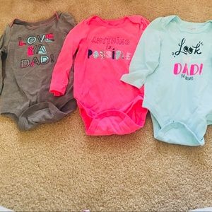 3 18 month long sleeve onesies